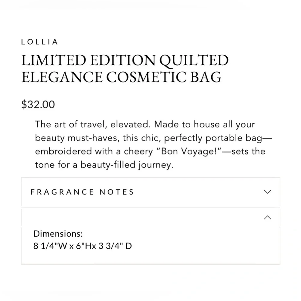Limited Edition Lollia Cosmetic Bag